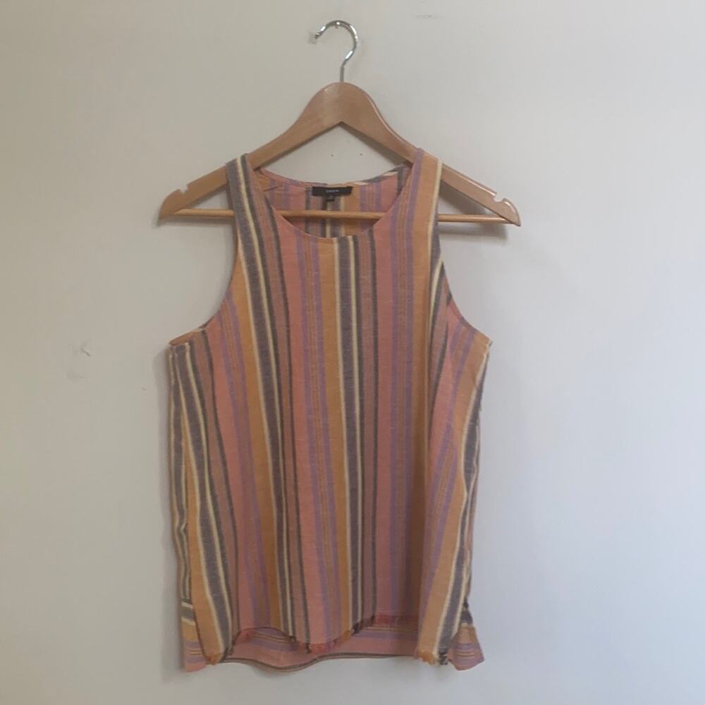 Anthropologie Drew Linen Blend Striped Tank Size Small